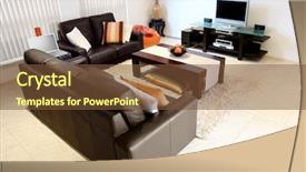  Presentation with school budget orange - Beautiful slides featuring television theme - orange and brown interior backdrop and a  colored foreground