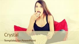  Presentation with man watching woman preparing vegetables - Colorful presentation theme enhanced with television vintage - beautiful young woman watching tv backdrop and a  colored foreground