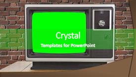  Presentation with green screen - Presentation design consisting of 80s tv - old television with chroma key background and a shamrock green colored foreground