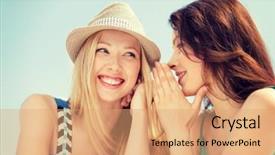  Presentation with summer holiday move - Beautiful presentation theme featuring tell secret - summer holidays and vacation concept backdrop and a coral colored foreground