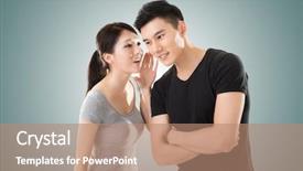  Presentation with close up of young girls - Amazing theme having tell secret - young asian couple whisper closeup backdrop and a  colored foreground