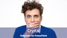  Presentation with truth - PPT layouts with tell truth - portrait of a young man background and a ocean colored foreground