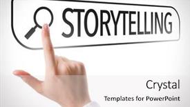  Presentation with storytelling - Audience pleasing slide deck consisting of tell truth - storytelling written in search bar backdrop and a white colored foreground