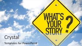  Presentation with story of an hour by kate chopin - Slides having tell truth - whats your story sign background and a light blue colored foreground