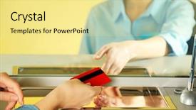  Presentation with working - Audience pleasing slide deck consisting of teller window with working cashier backdrop and a  colored foreground