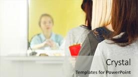  Presentation with tarot cards on fortune teller - Colorful slide set enhanced with teller window with working cashier backdrop and a light gray colored foreground