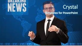  Presentation with breaking news - PPT layouts consisting of telling breaking news with blue background and a ocean colored foreground