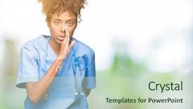  Presentation with doctor african - PPT layouts consisting of telling secret rumor whispering malicious background and a soft green colored foreground