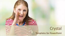  Presentation with talk - Colorful presentation design enhanced with telling secret rumor whispering malicious backdrop and a  colored foreground