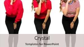  Presentation with beautiful young woman getting face - Theme having telling secret rumor whispering malicious background and a  colored foreground