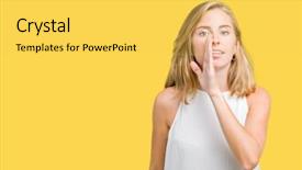  Presentation with elegant - Presentation featuring telling secret rumor whispering malicious background and a yellow colored foreground