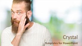  Presentation with winter - Colorful presentation design enhanced with telling secret rumor whispering malicious backdrop and a  colored foreground