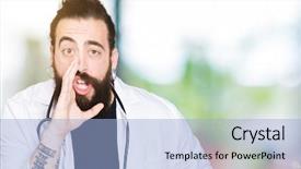  Presentation with long hair - Cool new slide set with telling secret rumor whispering malicious backdrop and a  colored foreground