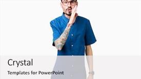  Presentation with malicious malware - Presentation design consisting of telling secret rumor whispering malicious background and a  colored foreground