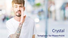  Presentation with talk - PPT layouts having telling secret rumor whispering malicious background and a  colored foreground