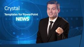  Presentation with news - Beautiful PPT theme featuring telling the news with tehnology backdrop and a  colored foreground