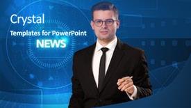  Presentation with news - Beautiful PPT theme featuring telling the news with tehnology backdrop and a  colored foreground