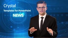  Presentation with tehnology - Slide deck consisting of telling the news with tehnology background and a  colored foreground