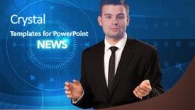  Presentation with news - Slide set featuring telling the news with tehnology background and a  colored foreground