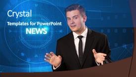  Presentation with news - Cool new presentation theme with telling the news with tehnology backdrop and a ocean colored foreground