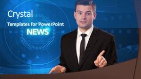  Presentation with tehnology - Slide deck featuring telling the news with tehnology background and a  colored foreground