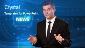  Presentation with news - Audience pleasing presentation design consisting of telling the news with tehnology backdrop and a  colored foreground