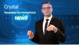  Presentation with tehnology - Amazing PPT layouts having telling the news with tehnology backdrop and a  colored foreground