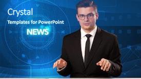  Presentation with news - Slides featuring telling the news with tehnology background and a ocean colored foreground