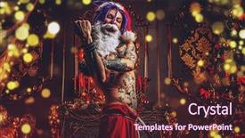  Presentation with antisocial - Colorful slide set enhanced with tem - bad santa concept portrait backdrop and a tawny brown colored foreground