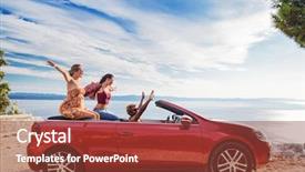  Presentation with group of happy couples - Amazing presentation theme having tem - group of happy young people backdrop and a tawny brown colored foreground