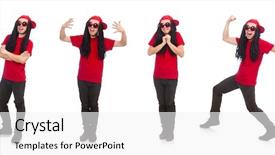  Presentation with young man wearing a hat - Slide deck featuring tem - young man with long dreads background and a white colored foreground