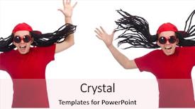  Presentation with young man on the phone - Beautiful PPT theme featuring tem - young man with long dreads backdrop and a coral colored foreground