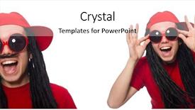  Presentation with long service award - PPT theme having tem - young man with long dreads background and a white colored foreground