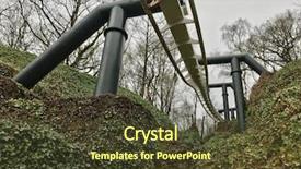  Presentation with caterpillar track - PPT layouts having tema gravedad - suspended rollercoaster sloping downhill track background and a tawny brown colored foreground
