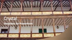  Presentation with way - Slides having tembleque plaza mayor in toledo background and a  colored foreground