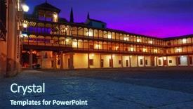  Presentation with way - Theme enhanced with tembleque plaza mayor in toledo background and a  colored foreground