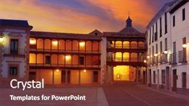  Presentation with way - Slide deck consisting of tembleque plaza mayor in toledo background and a  colored foreground