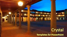  Presentation with way - Theme with tembleque plaza mayor in toledo background and a  colored foreground