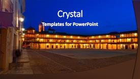  Presentation with way - Slides having tembleque plaza mayor in toledo background and a  colored foreground