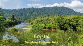  Presentation with rainforest - Presentation theme featuring temburong-river-virgin-rainforest-ulu background and a tawny brown colored foreground