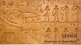  Presentation with egyptian - PPT theme enhanced with temp - egyptian hieroglyphs on the wall background and a gold colored foreground
