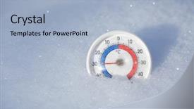  Presentation with cold play - Slides having temp - thermometer with celsius scale placed background and a light blue colored foreground