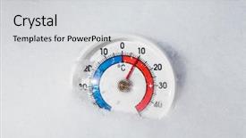  Presentation with global warming - Slide deck enhanced with temp - thermometer with celsius scale background and a light gray colored foreground