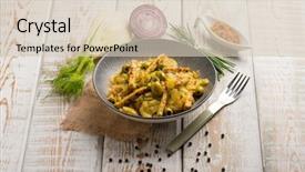  Presentation with curry - PPT layouts featuring tempeh salad with fennel olives background and a lemonade colored foreground