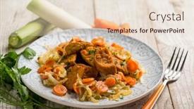  Presentation with carrots - Audience pleasing presentation theme consisting of tempeh-stew-with-carrots-leek backdrop and a lemonade colored foreground