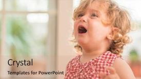  Presentation with crying - Colorful presentation enhanced with temper - beautiful blond child crying backdrop and a coral colored foreground