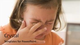  Presentation with crying - Audience pleasing presentation theme consisting of temper - young girl indoors crying backdrop and a coral colored foreground