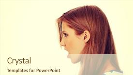  Presentation with someone crying - Cool new presentation theme with temper tantrums - angry young woman screaming backdrop and a white colored foreground