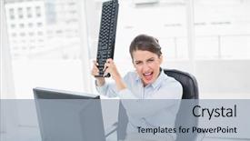  Presentation with classy - Beautiful theme featuring temper tantrums - annoyed classy brown haired businesswoman backdrop and a  colored foreground