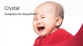  Presentation with baby crying - Presentation consisting of temper tantrums - asian baby girl crying background and a sky blue colored foreground
